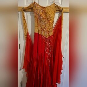 Dore Stunning Firecracker Red Standard Ballroom Dress